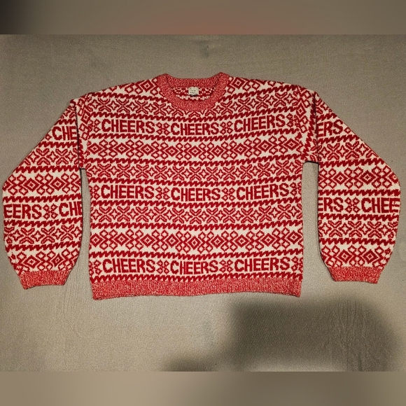 a new day Sweaters - A New Day Red and White Patterned Womens Sweater Size L‎